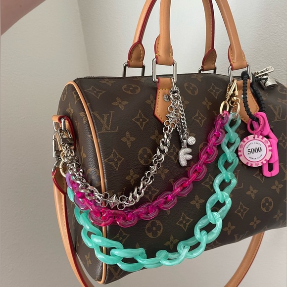 Teal Acrylic Bag Chain - Picture 2 of 3